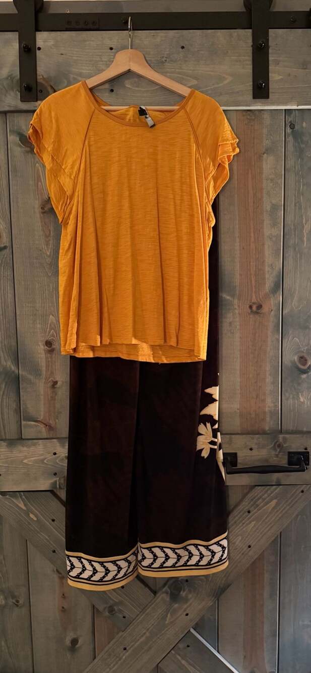 White House Black Market 3-pc Outfit XL Black Floral Tank Top & Large Pants & XL - Picture 7 of 7